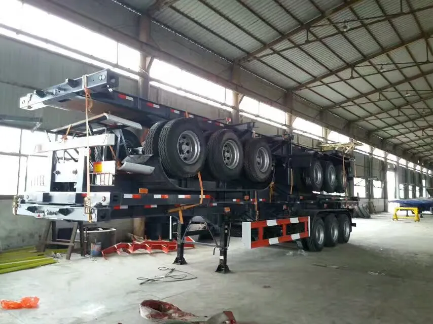 40feet 3 Axle Gooseneck Skeletal Container Semi Trailer for Sale Sm-031