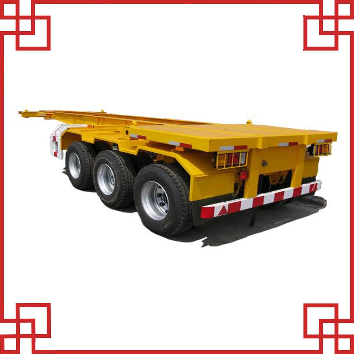40feet 3 Axle Gooseneck Skeletal Container Semi Trailer for Sale Sm-031