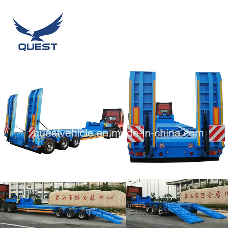 40FT Tridem Axle Low Loader 60 Ton Lowboy Semi Low Bed Trailer