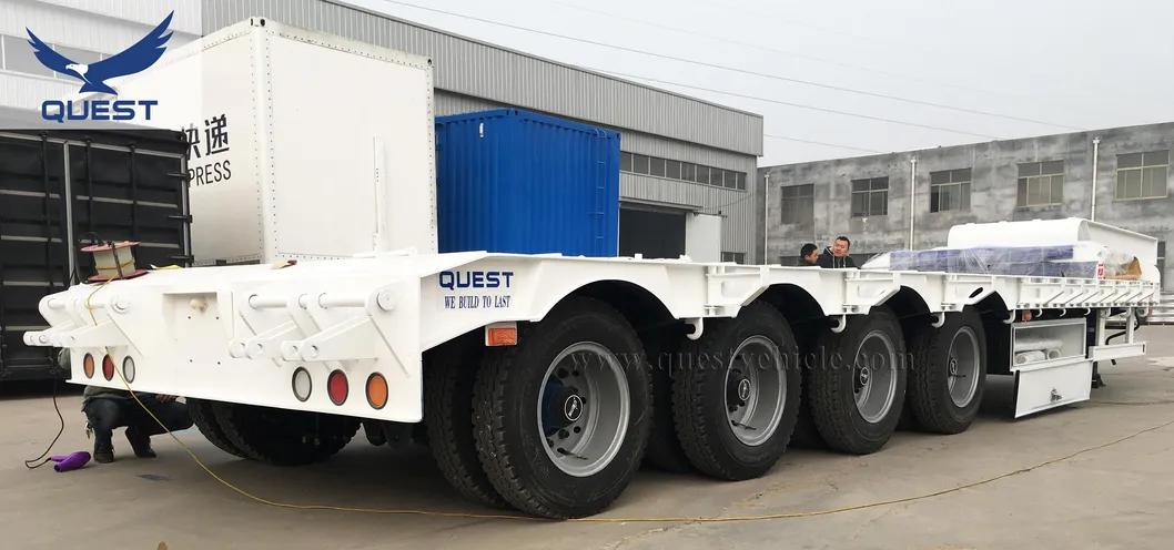 40FT Tridem Axle Low Loader 60 Ton Lowboy Semi Low Bed Trailer
