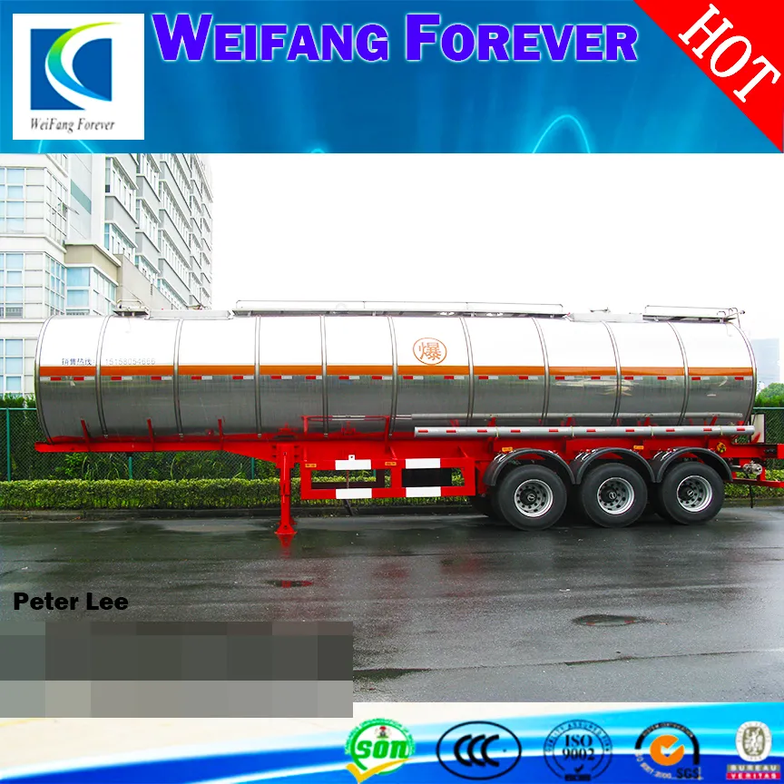 45cbm 3axle Oil/Gasoline/Fuel/Diesel Tanker with Air Suspension