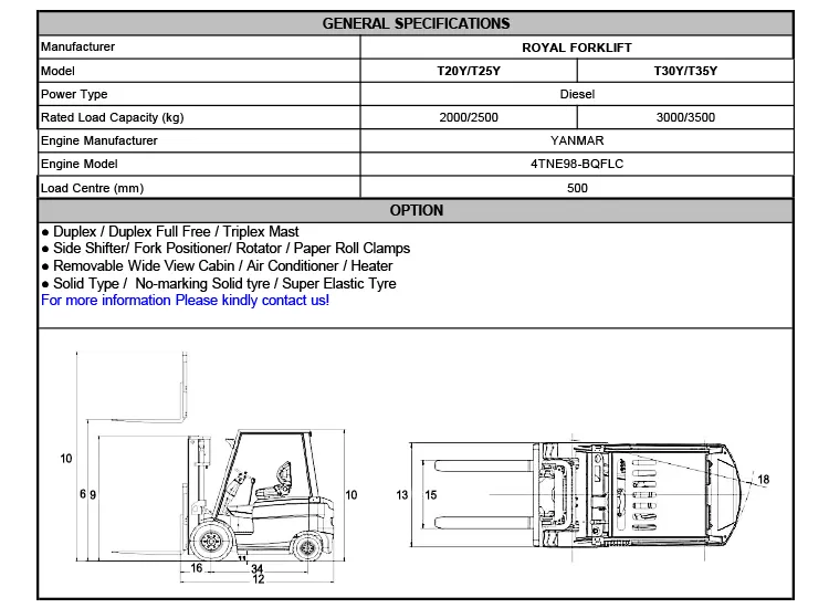 4WD Forklift Truck with Ce