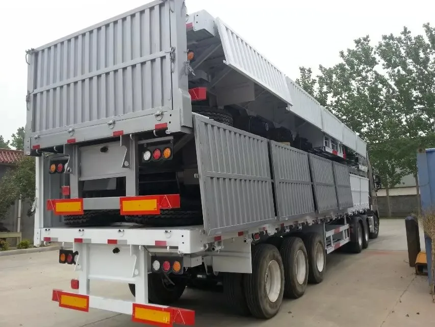 50tons Flatbed Cargo Semi/Truck Trailers with Side Wall 40FT Utility 3 Axle Cargo Container Side Panel Semi Truck Trailer