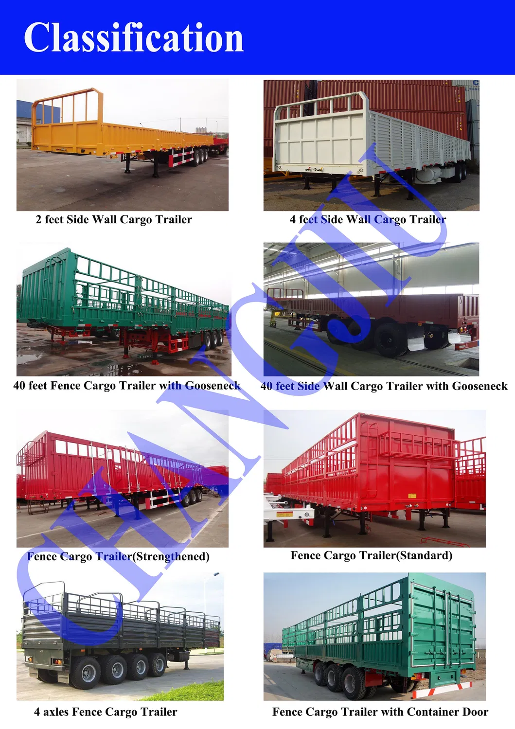 50tons Flatbed Cargo Semi/Truck Trailers with Side Wall 40FT Utility 3 Axle Cargo Container Side Panel Semi Truck Trailer