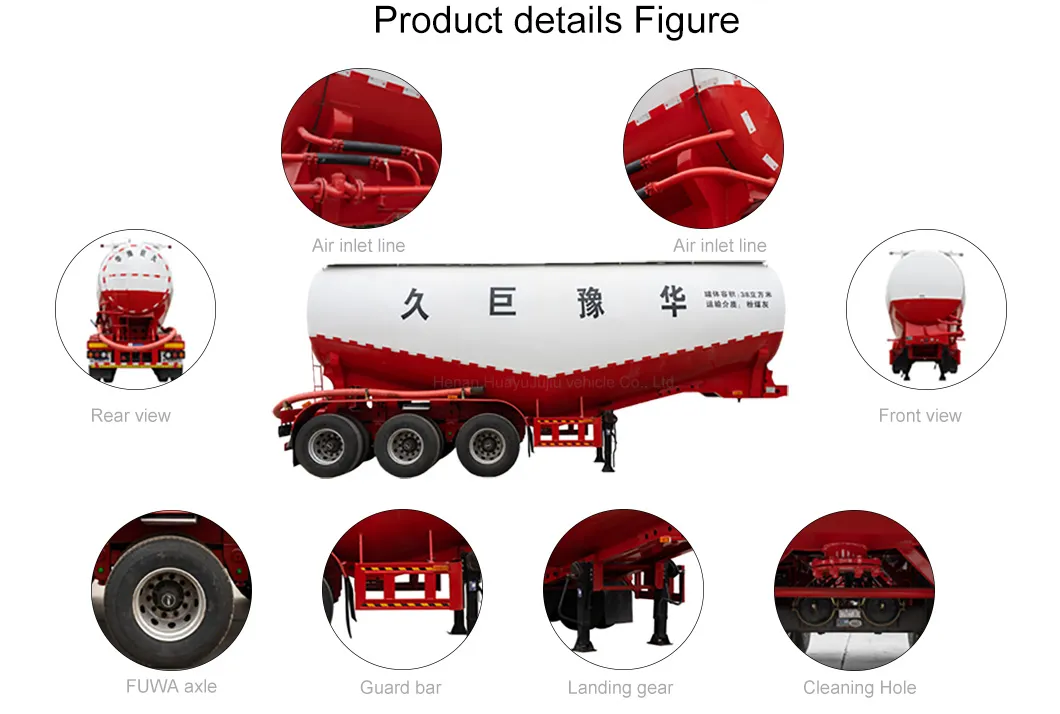 55m3 Cbm Powder Material Tanker Semi Truck Trailer for Sale