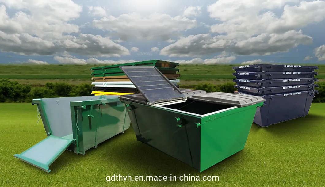 5cbm Stackable Square Steel Advertising Garbage Waste Skip Bin