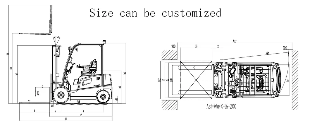 7 T 8 Ton 25ton Battery Operated 4 Wheel Electric Truck Forklift for Tractor