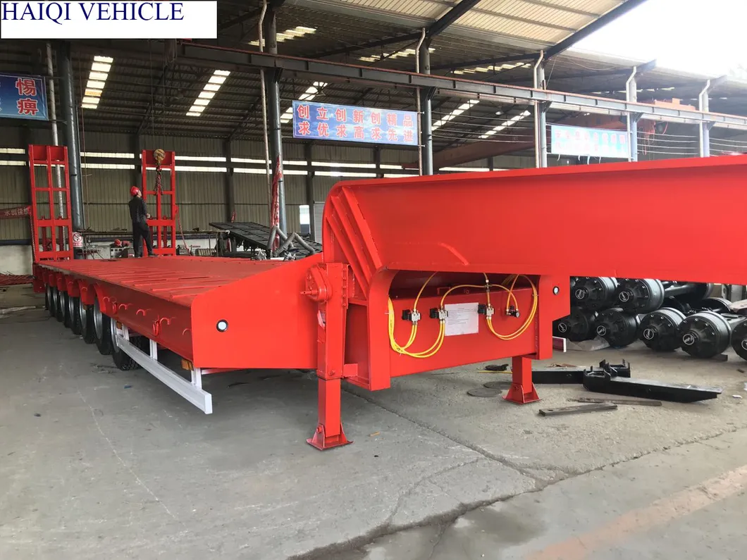 70ton/80ton/90ton/100ton Lines Low Bed Semi Trailer with Good Payload