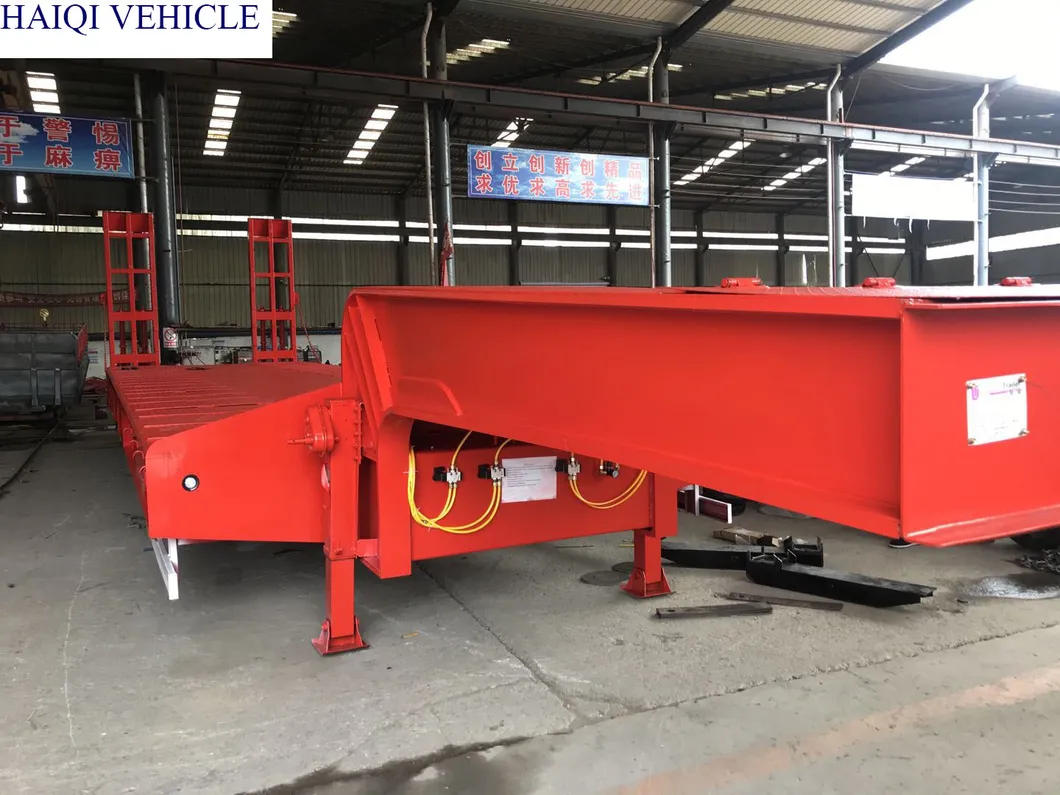 70ton/80ton/90ton/100ton Lines Low Bed Semi Trailer with Good Payload