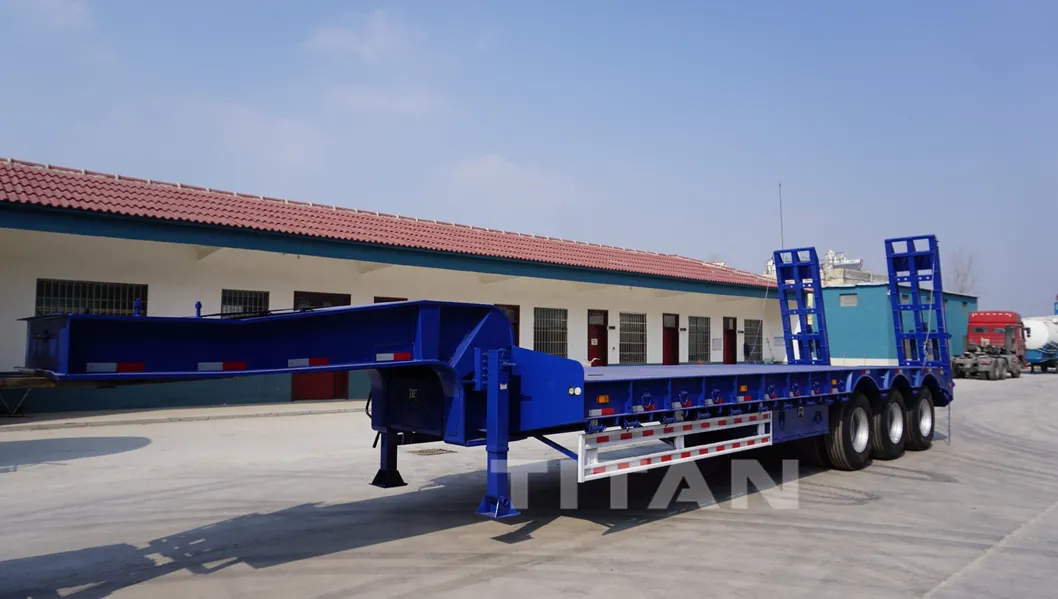 80 Ton Low Bed 3 Axles Platform Side Wall Open Lowbed Semi Trailer
