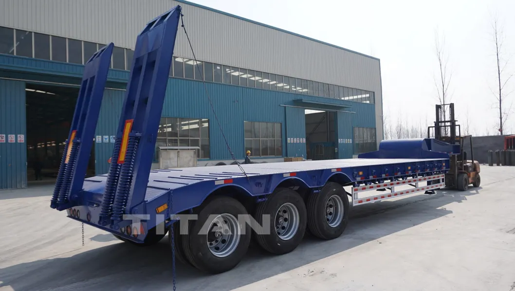 80 Ton Low Bed 3 Axles Platform Side Wall Open Lowbed Semi Trailer