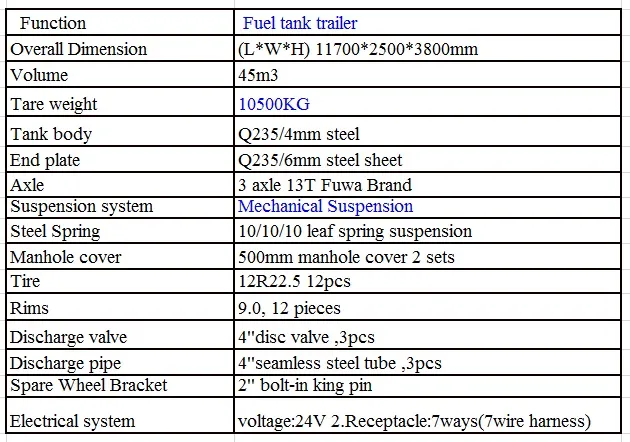 8X4 Fuel Truck 45000L Fuel Tanker Aluminum Fuel Tanker Trailer Saudi