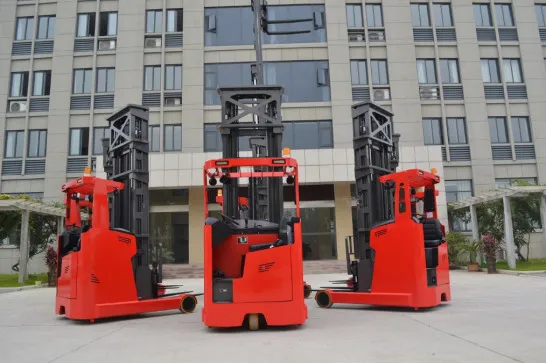 9m 10m Lithium Battery Optional Electric Reach Truck Pallet Stacker Seated Type Reach Forklift for Material Handling