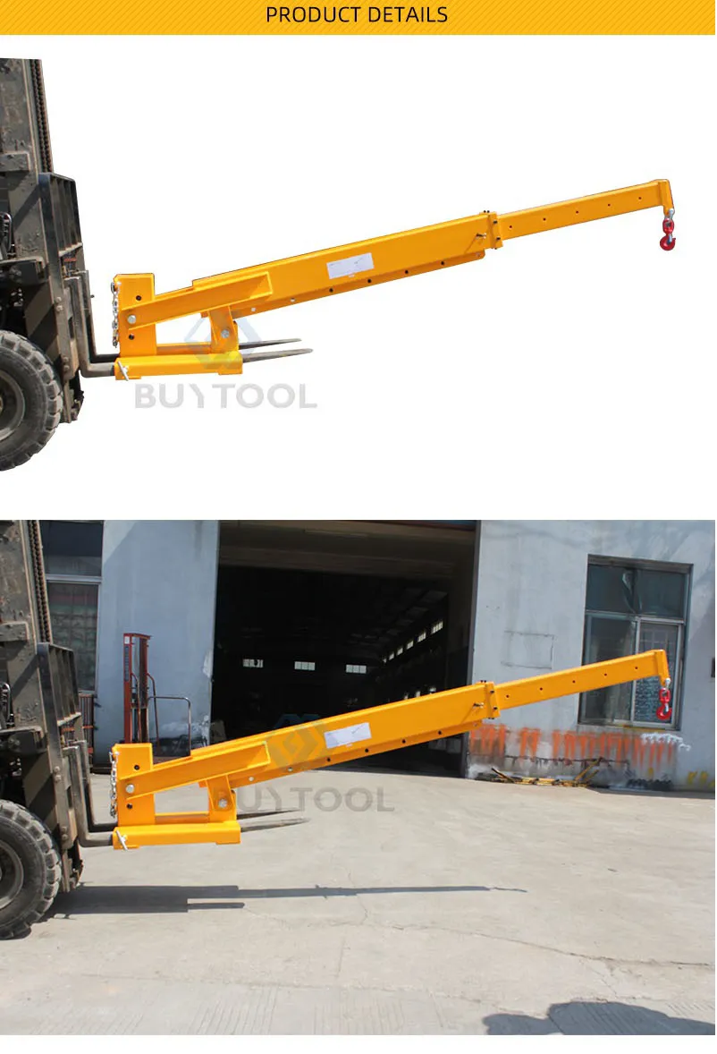 Adjustable Hoist Forklift Jib Boom Crane - 6000 Lb. Lift Capacity Truss