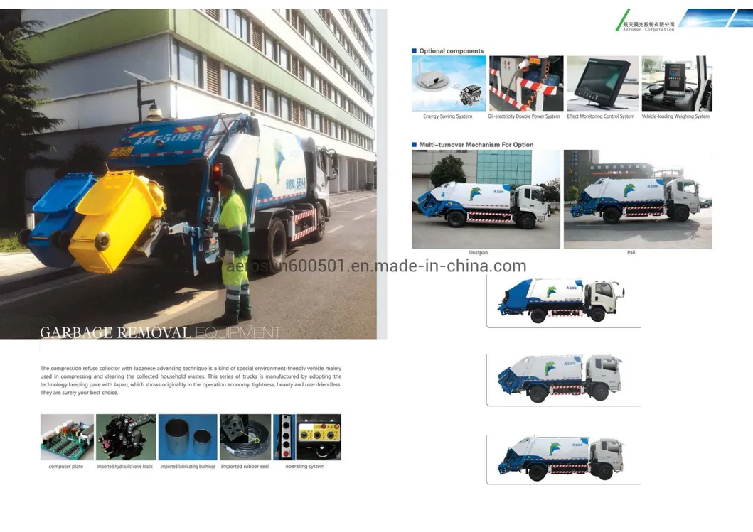Aerosun LNG 5cbm Cgj5085zysdn6ng Back-Loaded Garbage Compactor