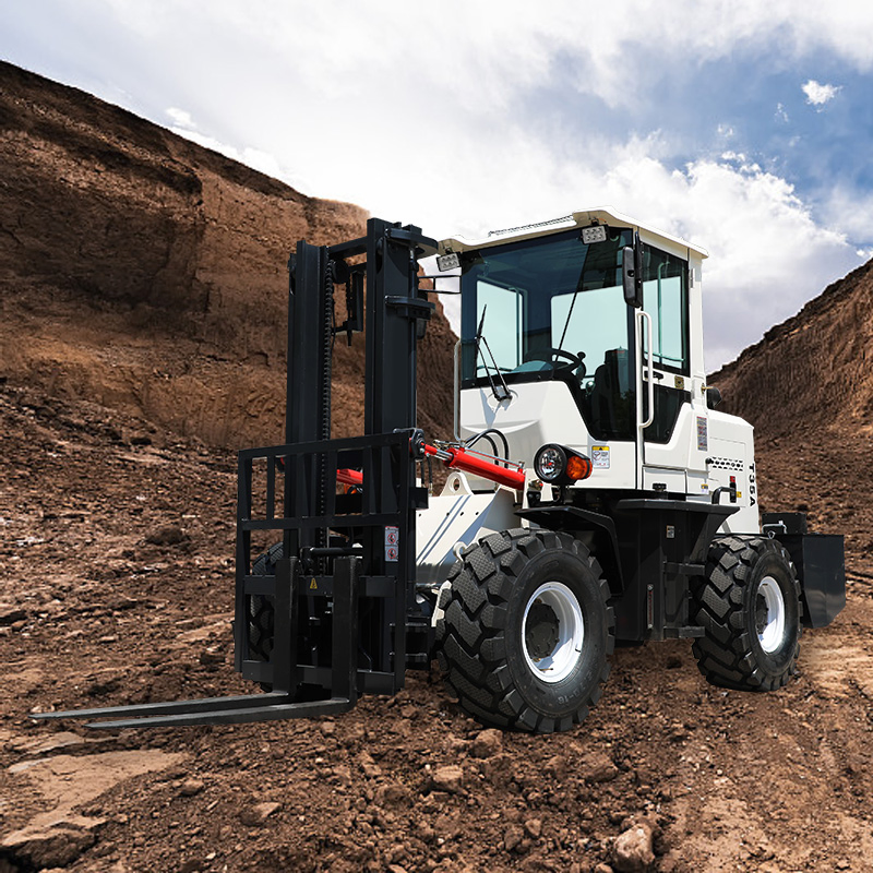 All Terrain 4X4 Mini Foklift Diesel Forklift Truck with Sideshift