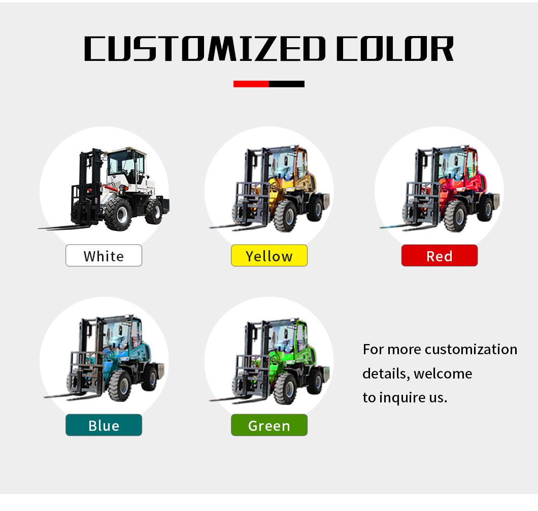 All Terrain 4X4 Mini Foklift Diesel Forklift Truck with Sideshift