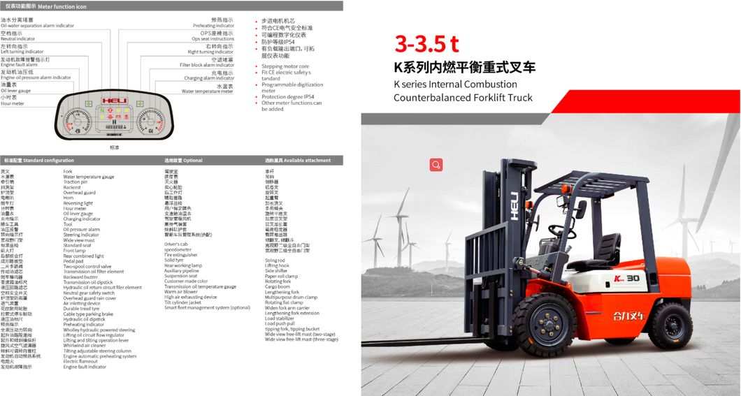 Anhui Heli 1t 2t 2.5t 3t 3.5t Cpcd25 Diesel Forklift Truck Price