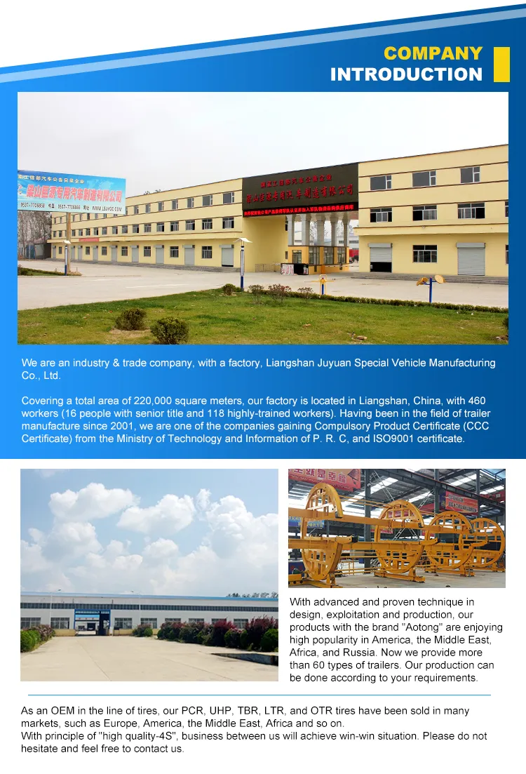 Aotong Gooseneck Wood Deck Low Loader Semi Trailer