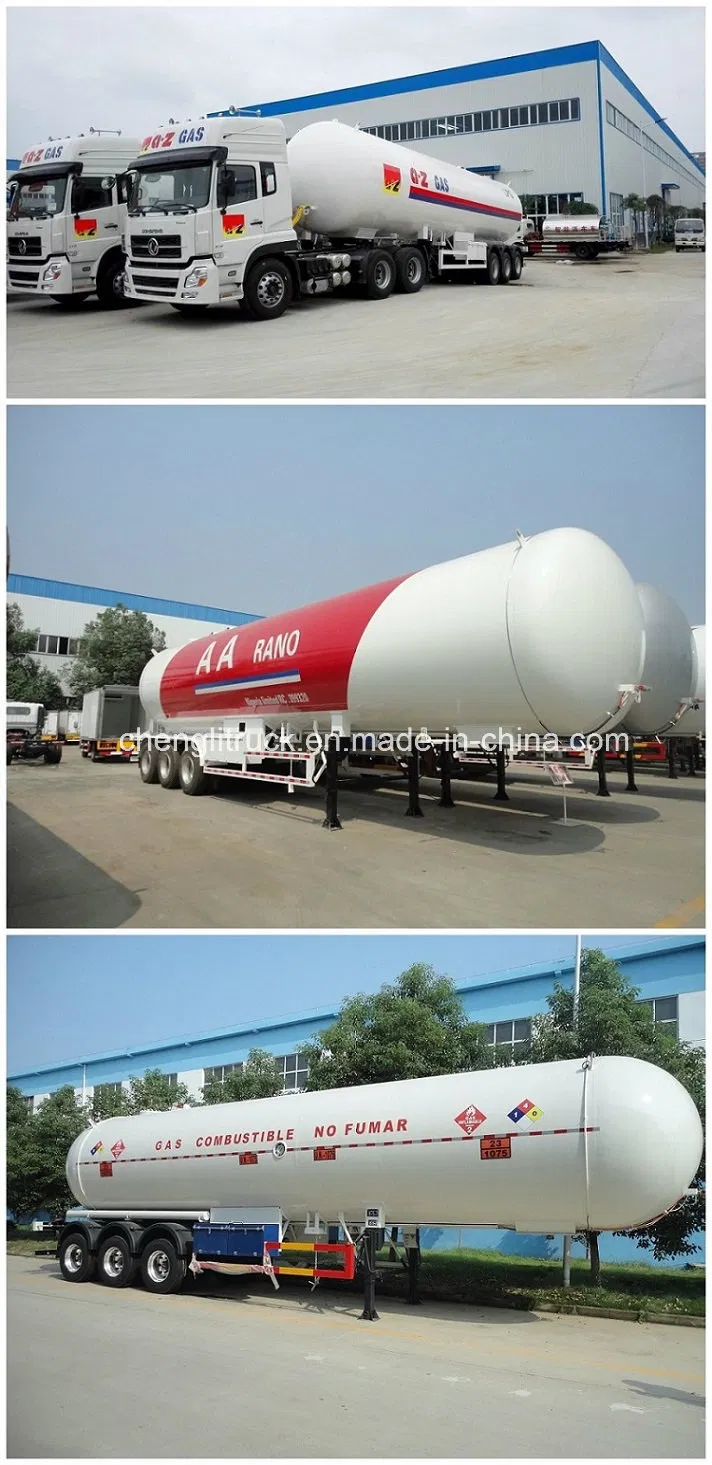 ASME 56000L LPG Gas Trailer 25tons LPG Tank Trailer for Tanzania