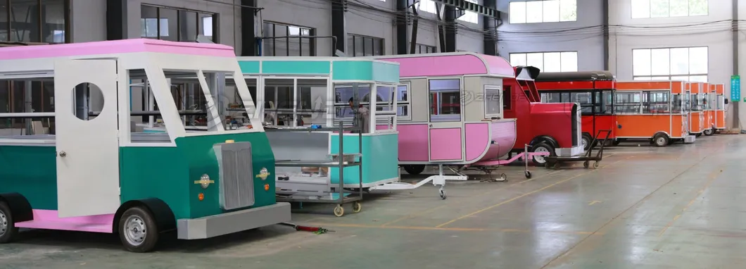 BBQ Kiosk Food Car Towing Street Trailer Equipment Shipping Container Galvanized Car Refrigerated Food Trailer Food Container