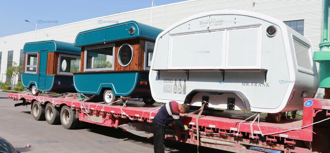 BBQ Kiosk Food Car Towing Street Trailer Equipment Shipping Container Galvanized Car Refrigerated Food Trailer Food Container