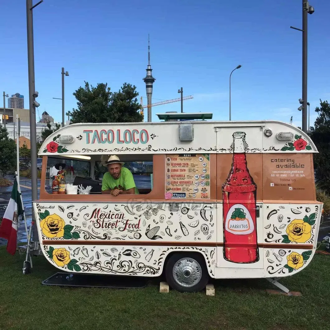 BBQ Kiosk Food Car Towing Street Trailer Equipment Shipping Container Galvanized Car Refrigerated Food Trailer Food Container