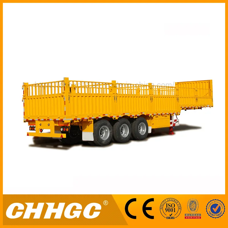 Bulk Cage Truck Semi Trailer, 3 Axles Livestock Fence Semi Trailer