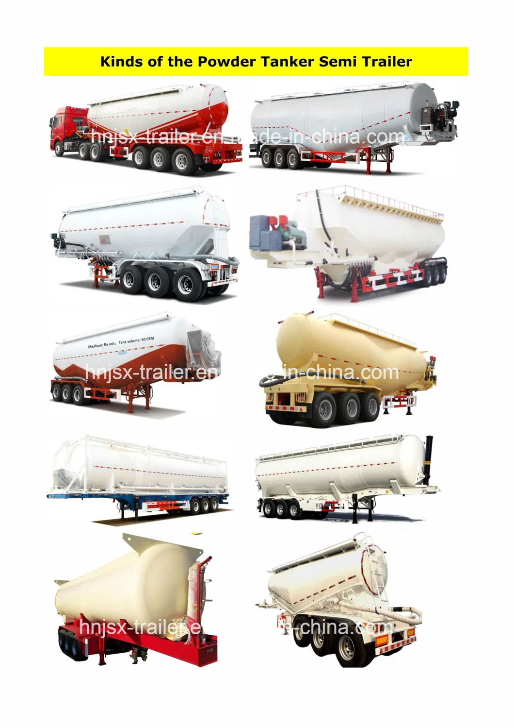 Bulk Trailer Anti-Corrosion, Heavy Duty Trailer, 30- 60cbm Dry Cement Semi Trailer