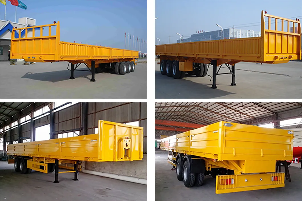 Cement Copper Dropside Wall Flatbed Trucks and Semi Trailers