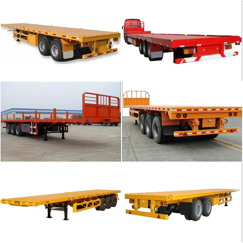 China Manufacturer 20ft/40ft Flat Bed Container Semi Trailer