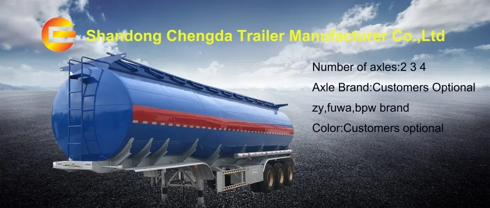 Chinese 42000L Fuel Tanker Trailer/ 3axles Oil Tanker Trailer Truck