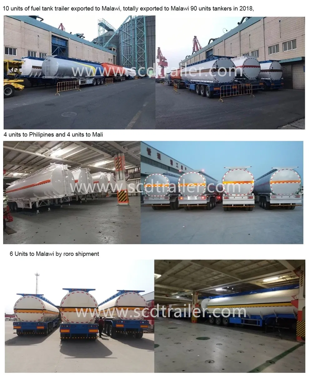 Chinese 42000L Fuel Tanker Trailer/ 3axles Oil Tanker Trailer Truck
