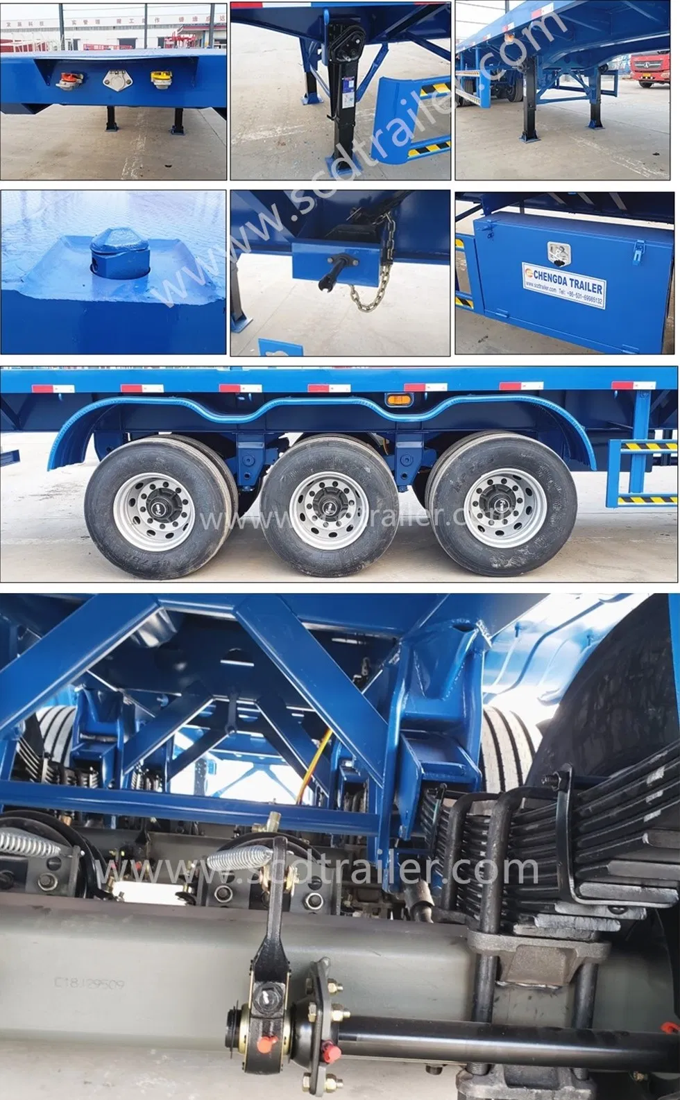 Chinese 45FT Flatbed Container Semi Trailer 45ton