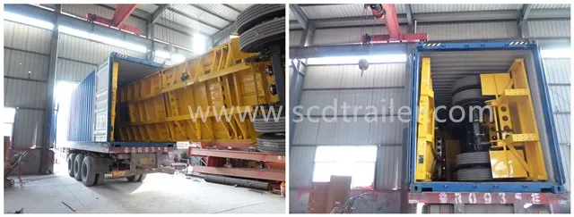 Chinese 45FT Flatbed Container Semi Trailer 45ton