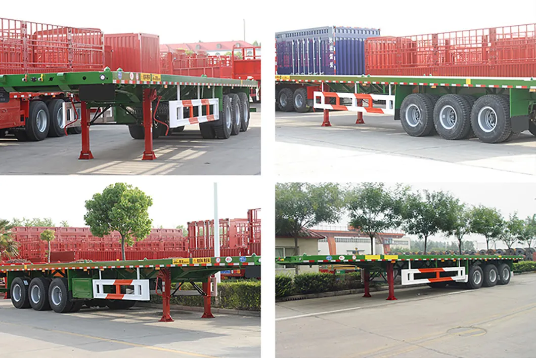 Chinese Factory Flat Bed Truck Tow Container Flatbed Semi Trailer