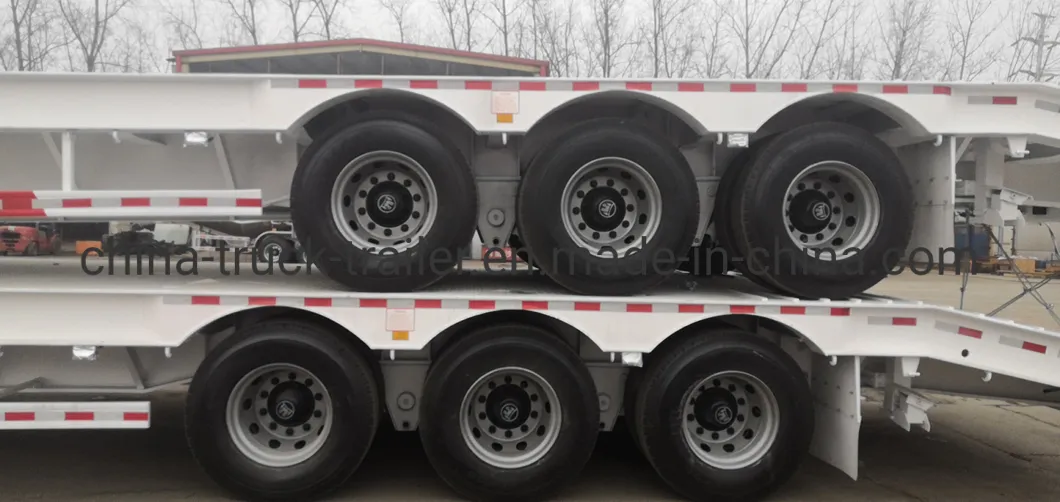 Cimc 3 Axles Low Bed Trailer 70 Tons Excavator Transport Trailer for Algeria