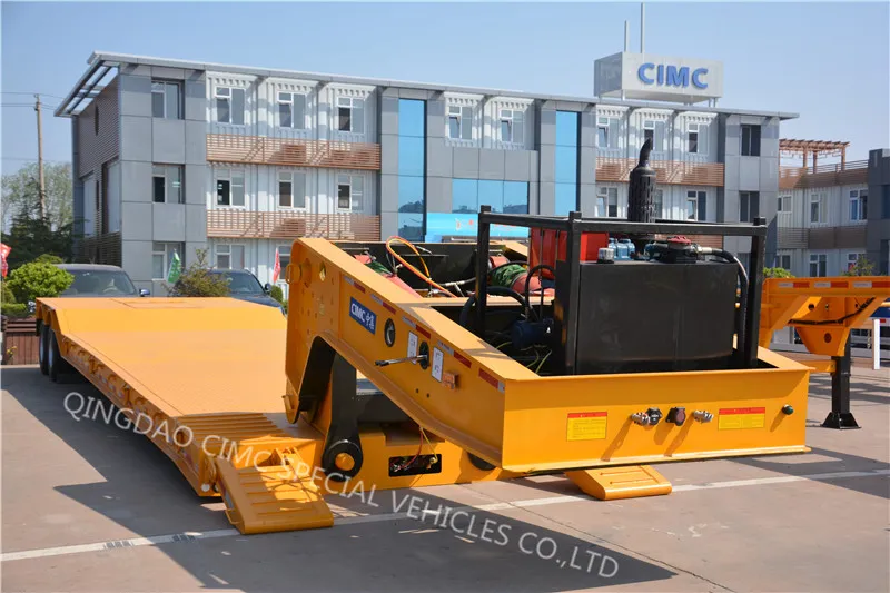 Cimc 80 Tons Front Loading Lowboy Trailer