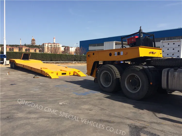 Cimc 80 Tons Front Loading Lowboy Trailer