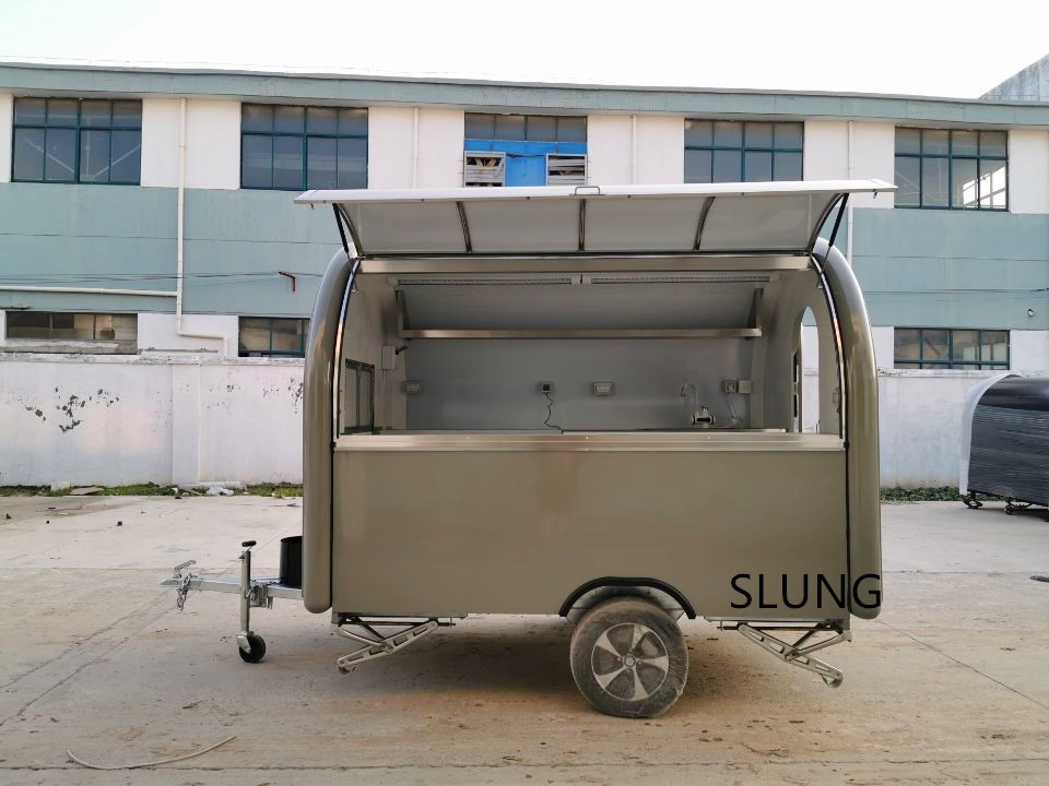 Classic Street Coffee Milk Tea Juice Drinks Trailer Cart Vending Caravan Mobile Kiosk Food Truck