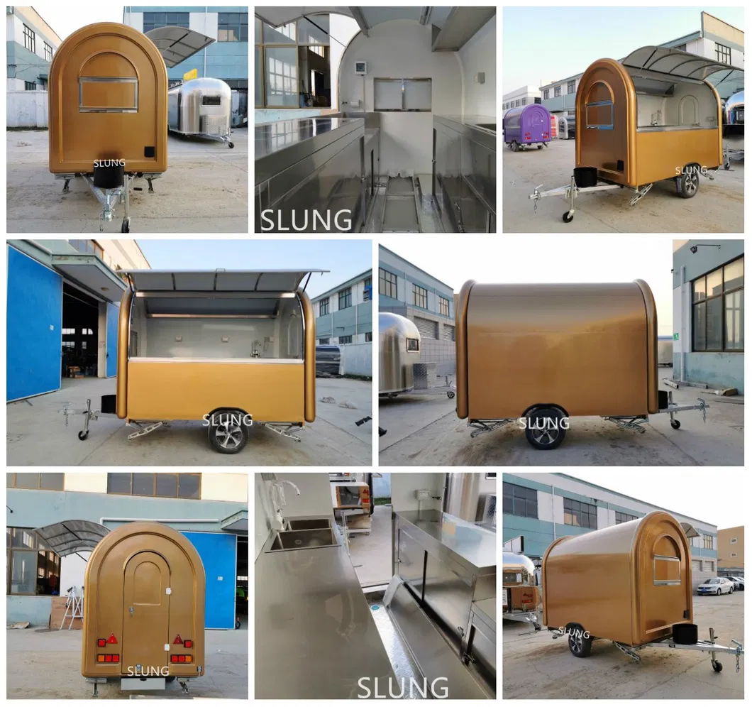 Classic Street Coffee Milk Tea Juice Drinks Trailer Cart Vending Caravan Mobile Kiosk Food Truck