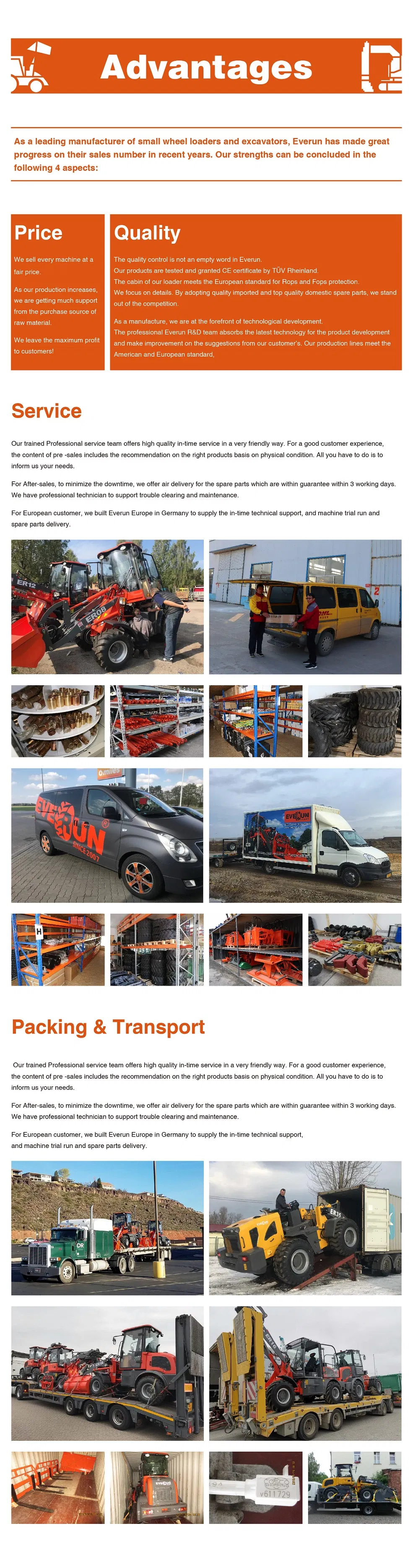 Competitive Price Everun Erdf35 3.5ton Wood Industry Mini Small Forklift for Sale