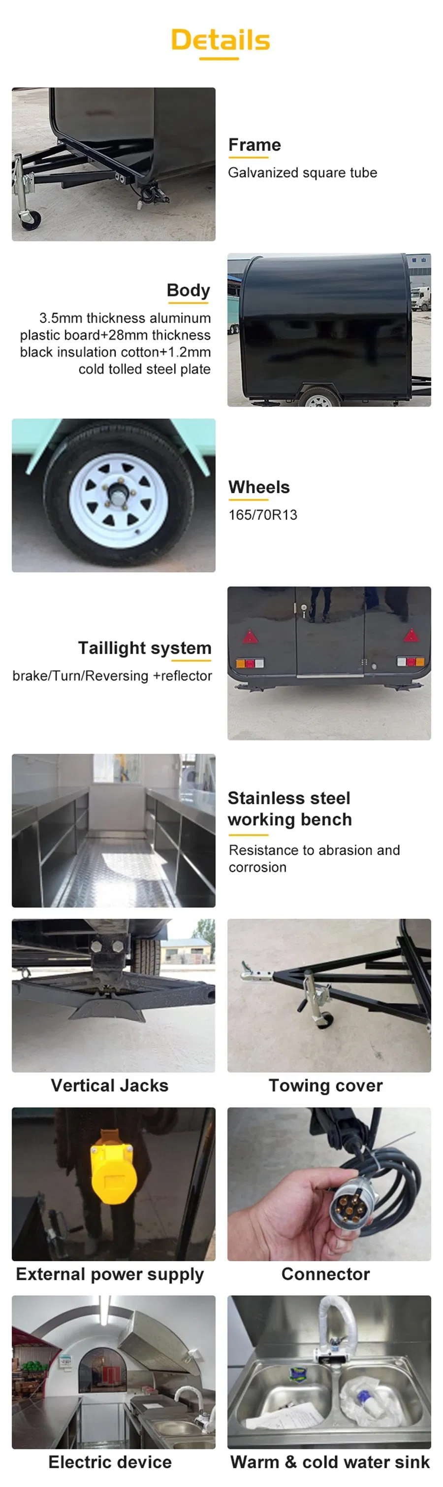 Concession Fast Food Cart Coffee Trailer for Sale