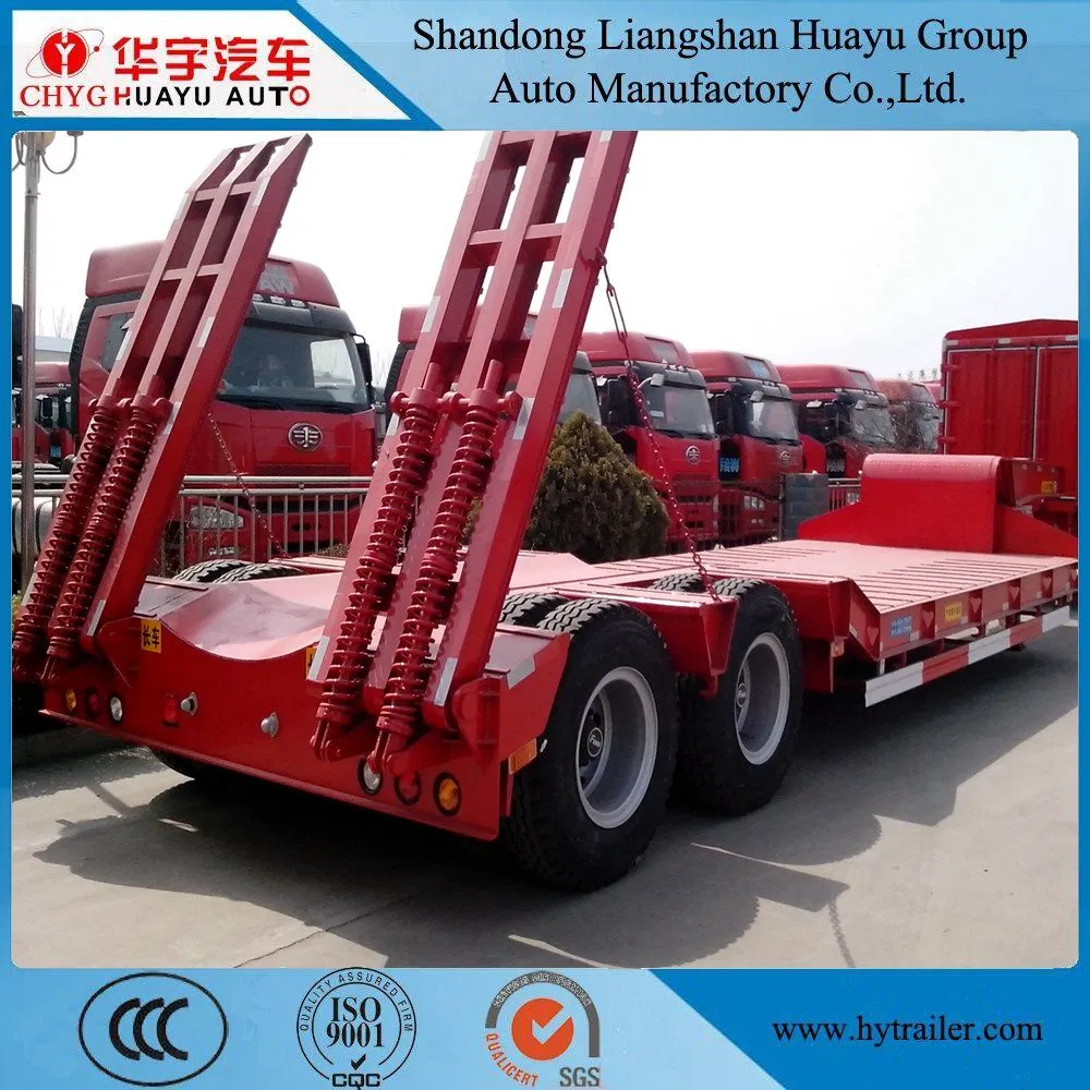 Container Trailer Truck Semi 3 Axles Lowboy Trailer Lowboy Semi Trailer