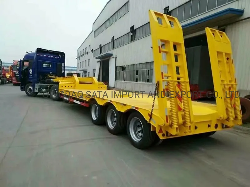 Customized Heavy Duty Transport 2/3/4 Axles Lowbed Truck Trailer for Sale