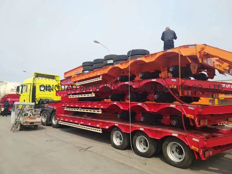 Customized Heavy Duty Transport 2/3/4 Axles Lowbed Truck Trailer for Sale