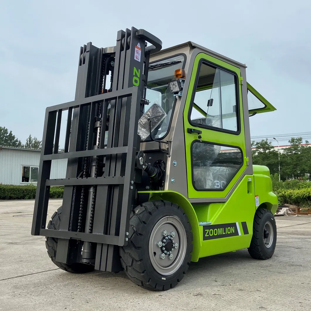 Diesel Powered Forklift with Cabin Power 3 Stage Fork Lifter 3.0ton for Sale