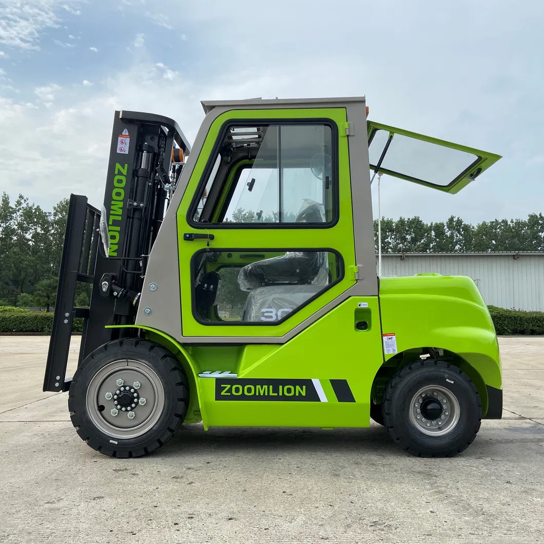 Diesel Powered Forklift with Cabin Power 3 Stage Fork Lifter 3.0ton for Sale