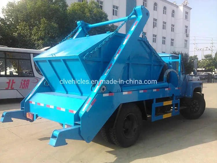 Dongfeng 140 8000L Swing Arm Garbage Truck Skip Loader Waste Garbage Truck