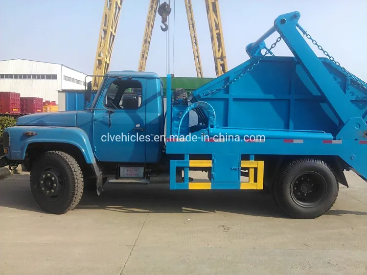 Dongfeng 140 8000L Swing Arm Garbage Truck Skip Loader Waste Garbage Truck